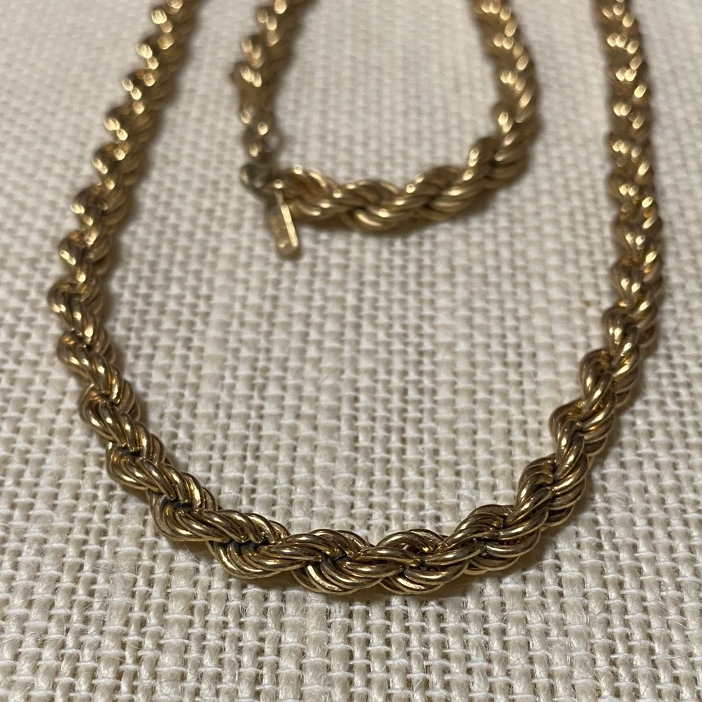 Vintage Monet 24” 5mm Gold Rope Chain Necklace